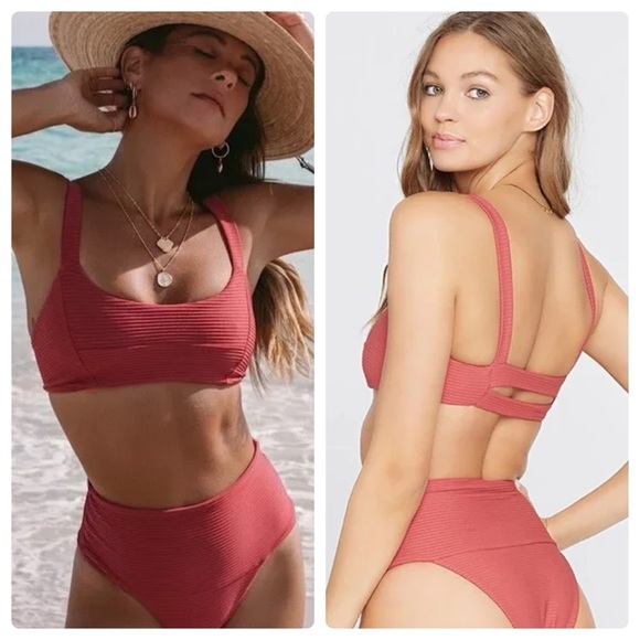 L*Space | Eco Chic Jess Bikini Top In Brick | S - Picture 1 of 15